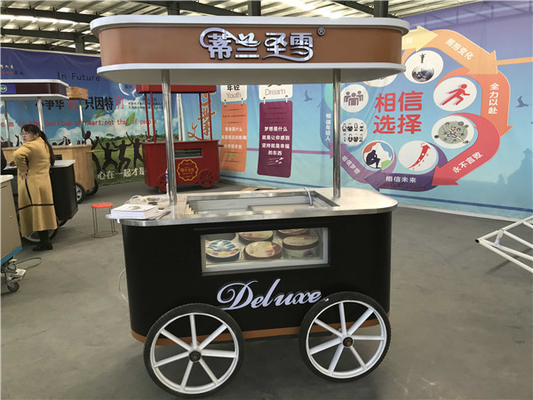 휠이 있는 이동용 아이스크림 밀기 카트