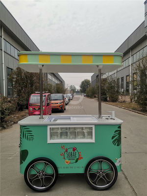 이탈리아 젤라토 자전거 아이스크림 카트 모바일 푸시 팝스 아이스크림 쇼케이스 냉장고 판매 카트 상업용