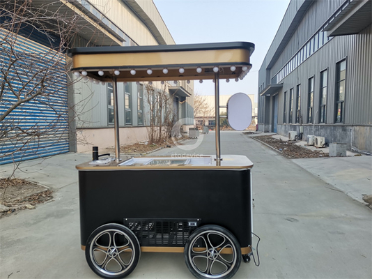 2024 신형 모바일 이탈리아 아이스크림 핸드 푸시 카트 디스플레이 냉장고 젤라토 스탠드 카트