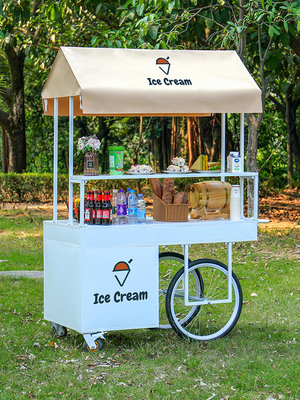 200W 야외 아이스크림 커피 푸시 카트 1200x600x2200mm 사용자 정의